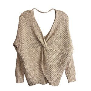Loose Weave Twist Back Sweater